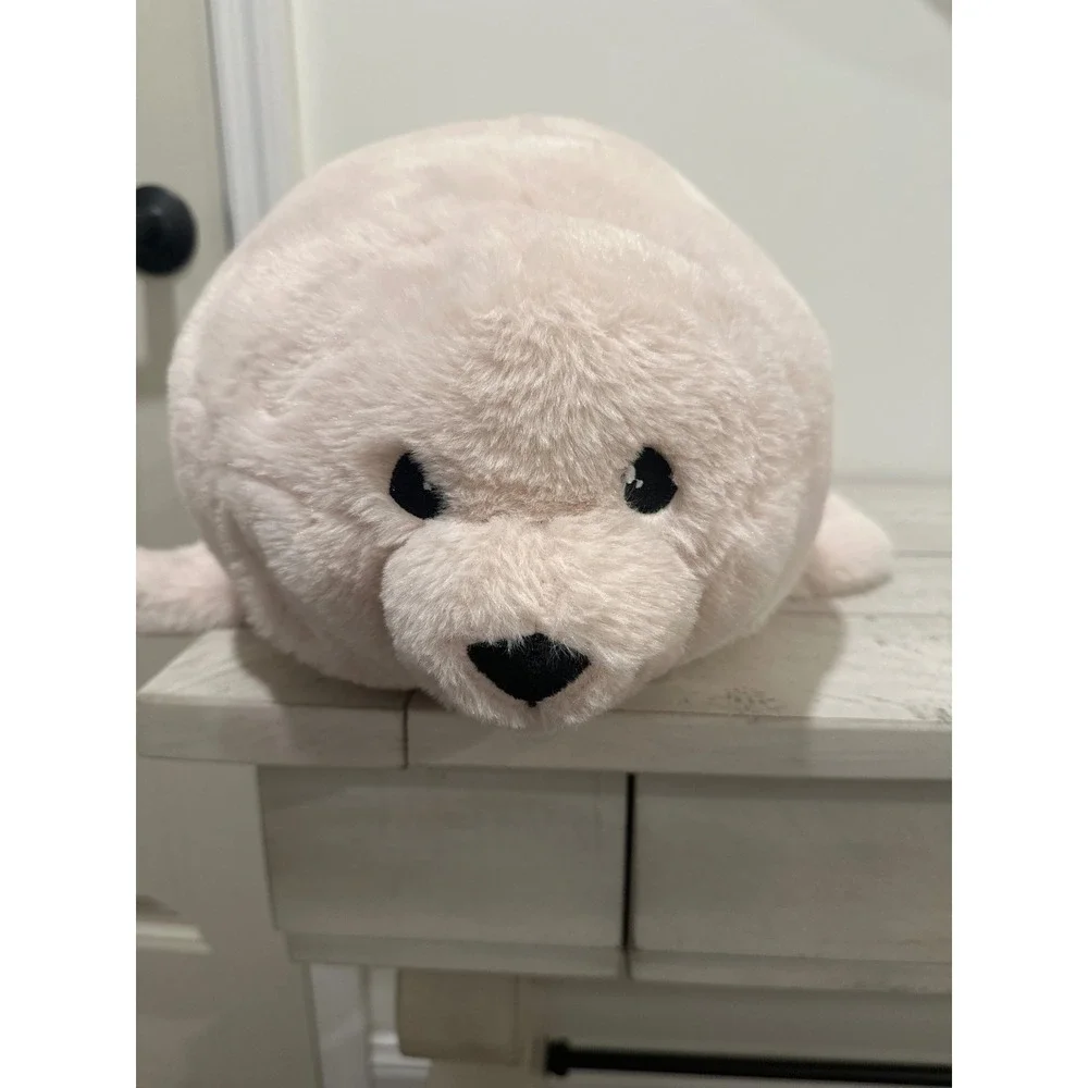 Earth Pals Plush Harp Seal Stuffed Animal Pink Cream Recycled Petting Zoo 16in